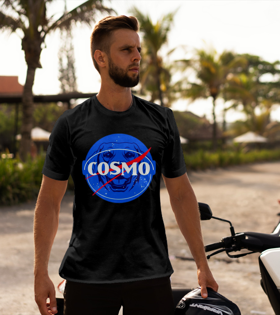 NASA-Inspired Cosmo Space Dog Agency Logo Astronaut T-Shirt