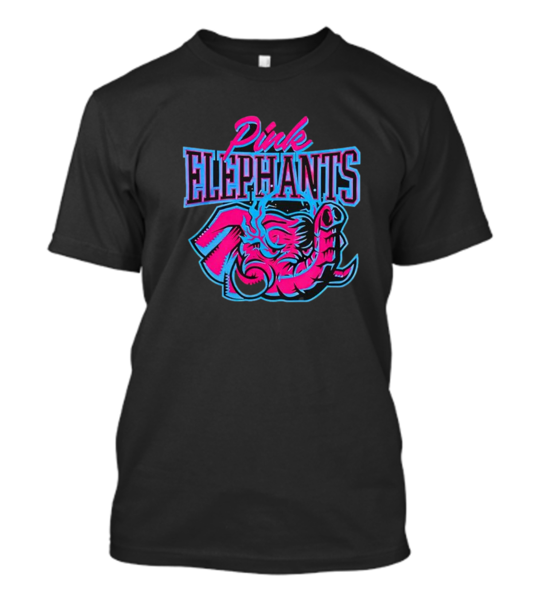 Pink Elephants Neon Retro T-Shirt