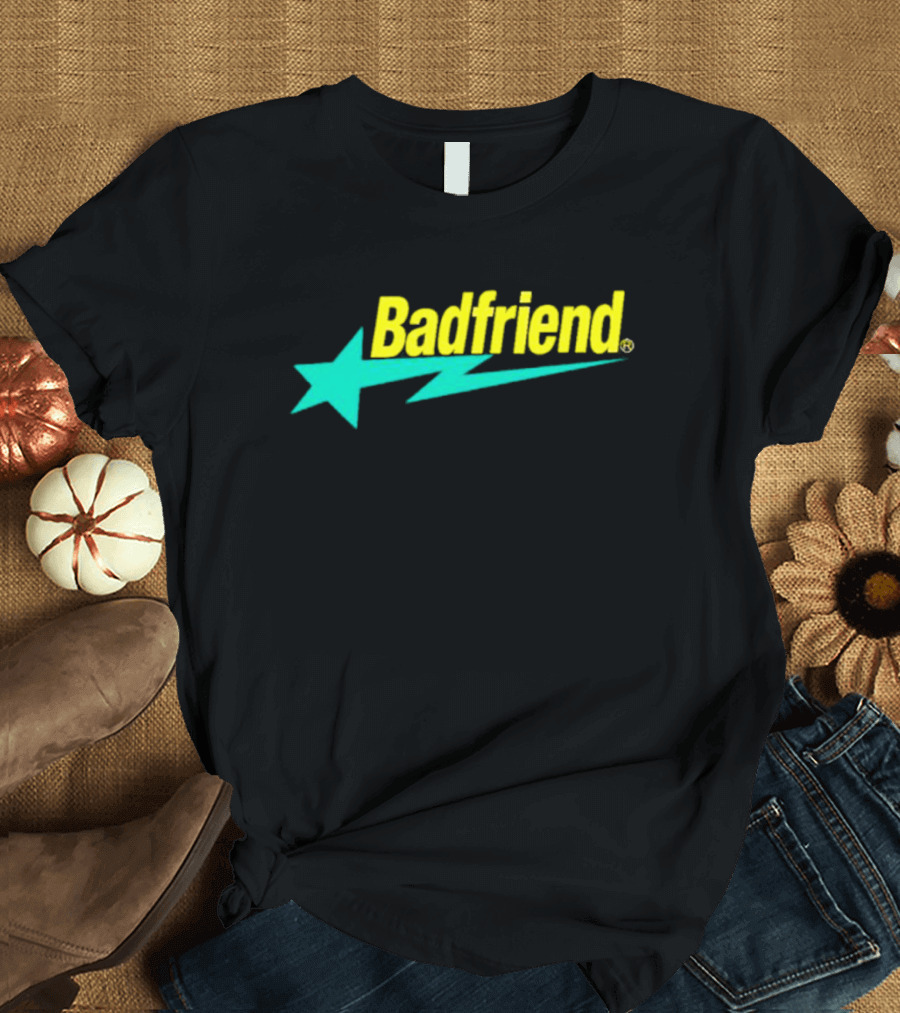 Badfriend Bape Star Logo Text With Lightning Bolt And Star T-Shirt