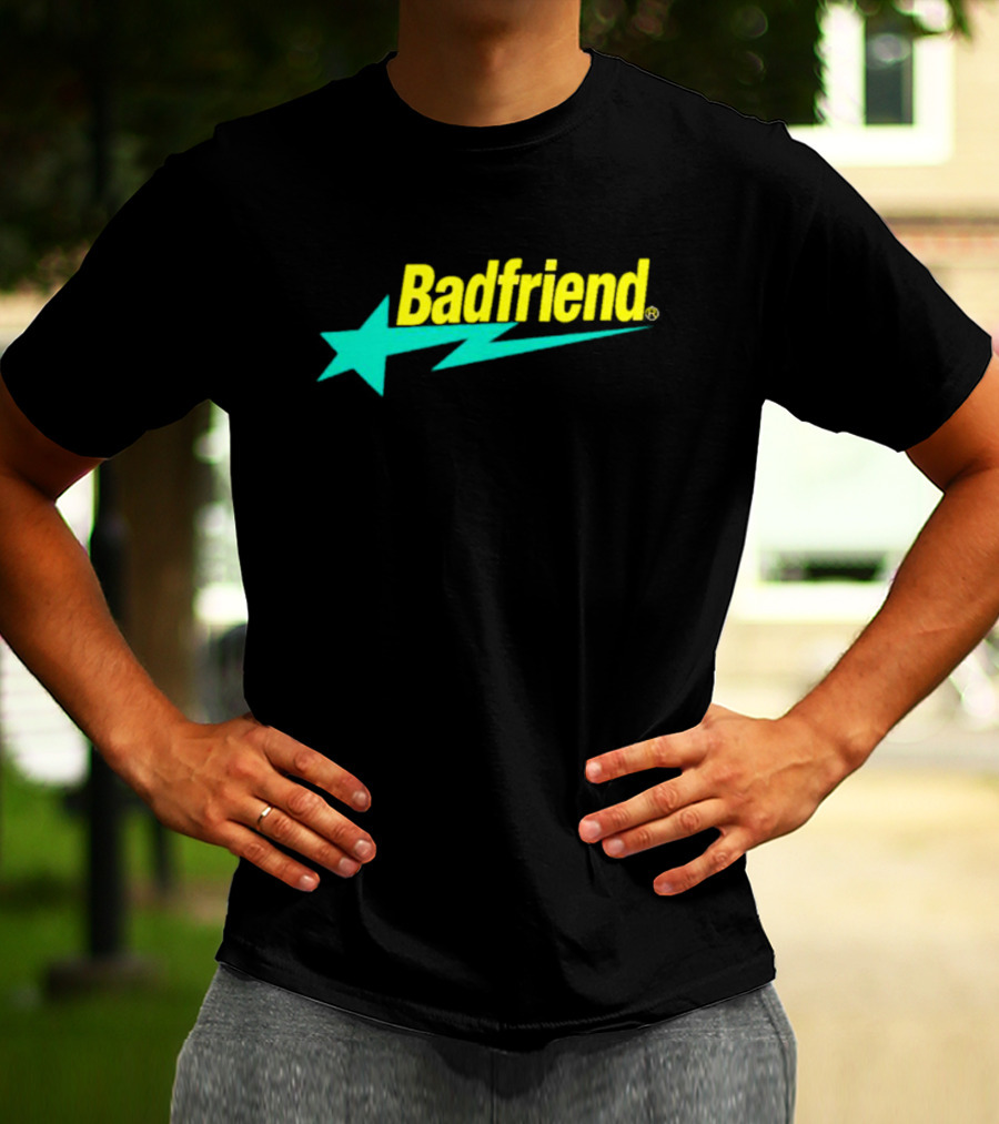Badfriend Bape Star Logo Text With Lightning Bolt And Star T-Shirt