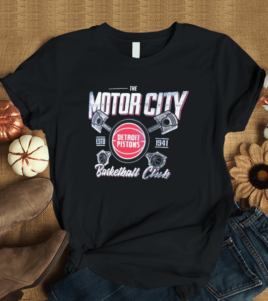 Motor City Detroit Pistons Established 1941 Basketball Club T-Shirt