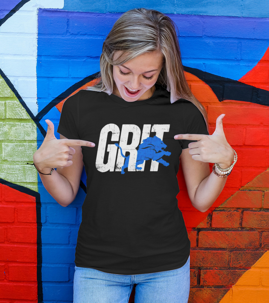Grit Detroit Lions Blue Lion T-Shirt