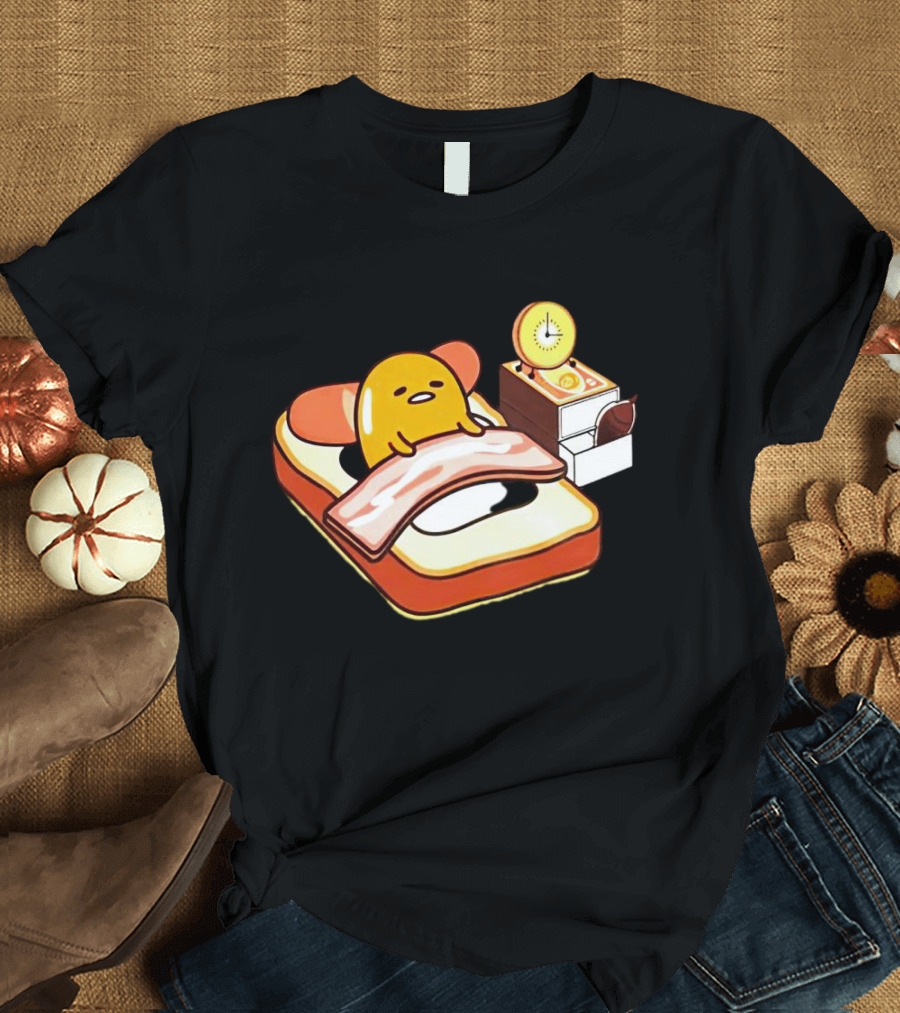 Gudetama Breakfast In Bed With Toast And Bacon T-Shirt