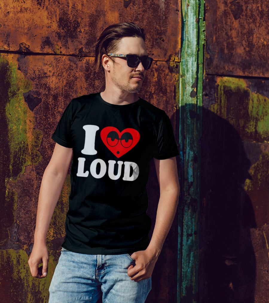 I Love Loud Heart Glasses Emoji T-Shirt