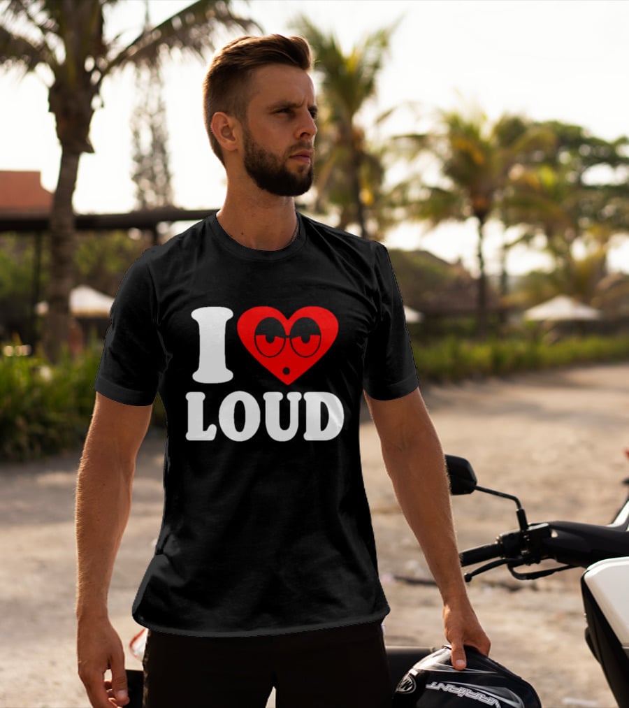 I Love Loud Heart Glasses Emoji T-Shirt
