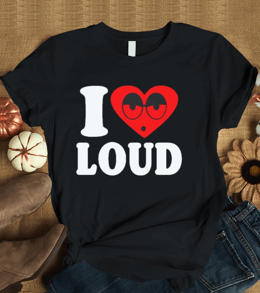 I Love Loud Heart Glasses Emoji T-Shirt