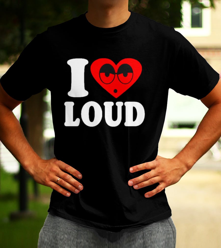 I Love Loud Heart Glasses Emoji T-Shirt