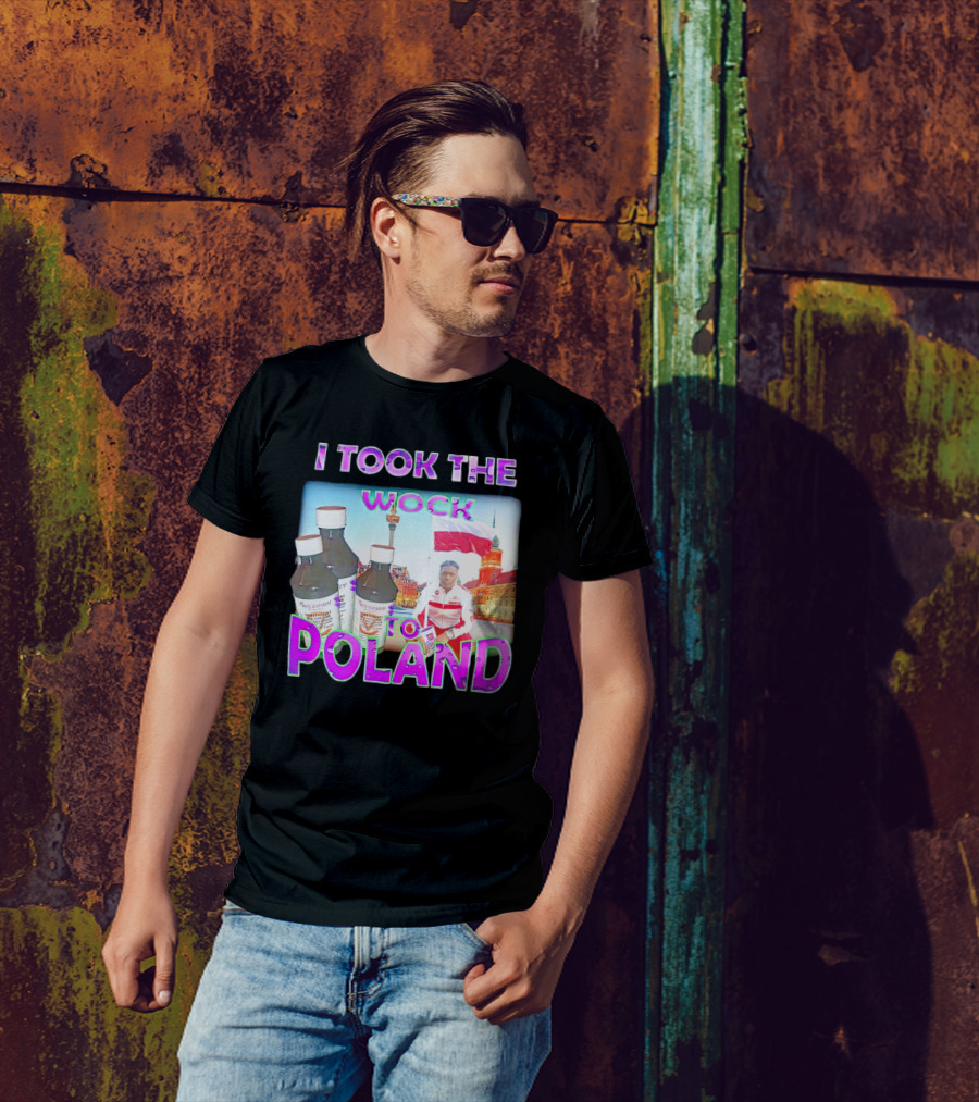 I Took The Wock To Poland Men's Shirt Scenic Polish Cityscape And Cough Syrup Bottles T-Shirt