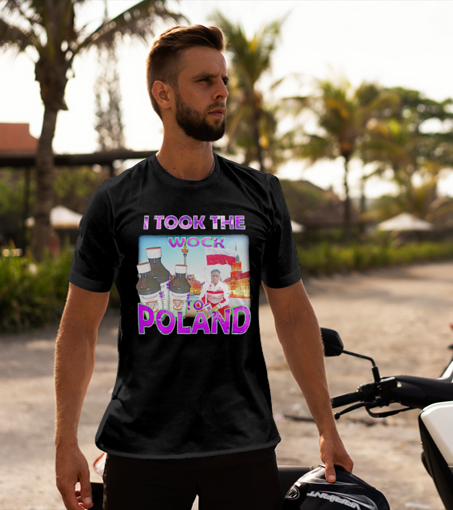 I Took The Wock To Poland Men's Shirt Scenic Polish Cityscape And Cough Syrup Bottles T-Shirt