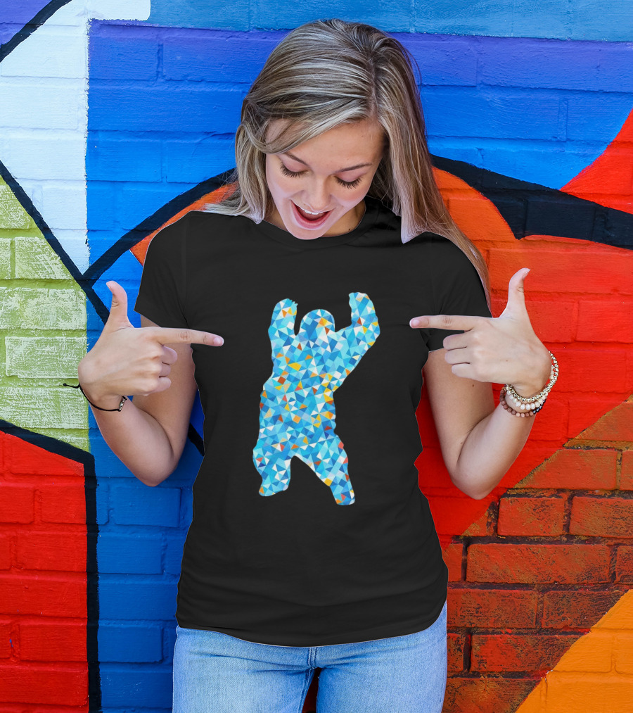 Monster Madness Polygon Pattern Style Gorilla Shape T-Shirt