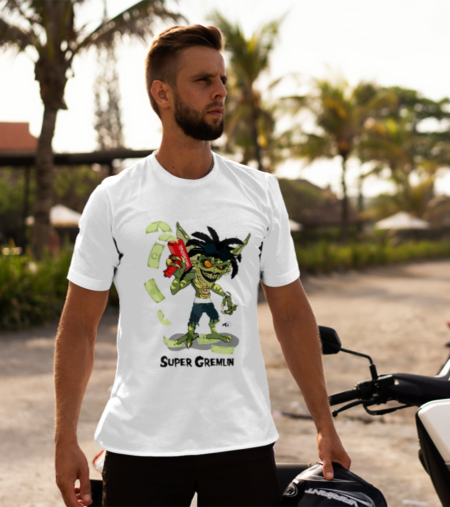 Sniper Gang Super Gremlin Cartoon With Cash And Red Gun T-Shirt
