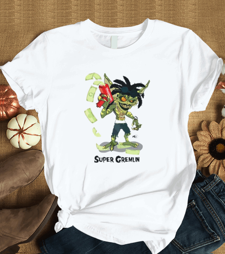 Sniper Gang Super Gremlin Cartoon With Cash And Red Gun T-Shirt