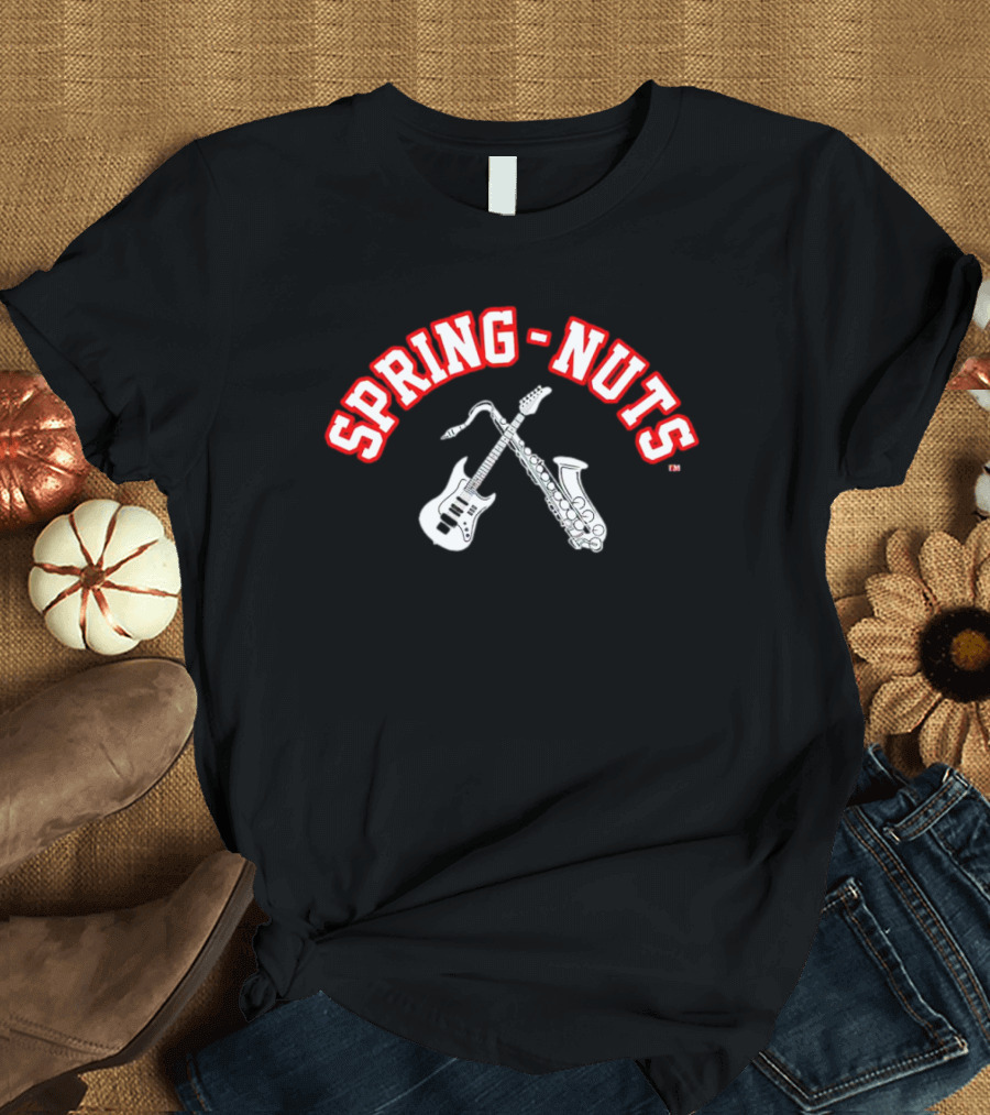 SPRING-NUTS Music Instruments Guitar Saxophone T-Shirt