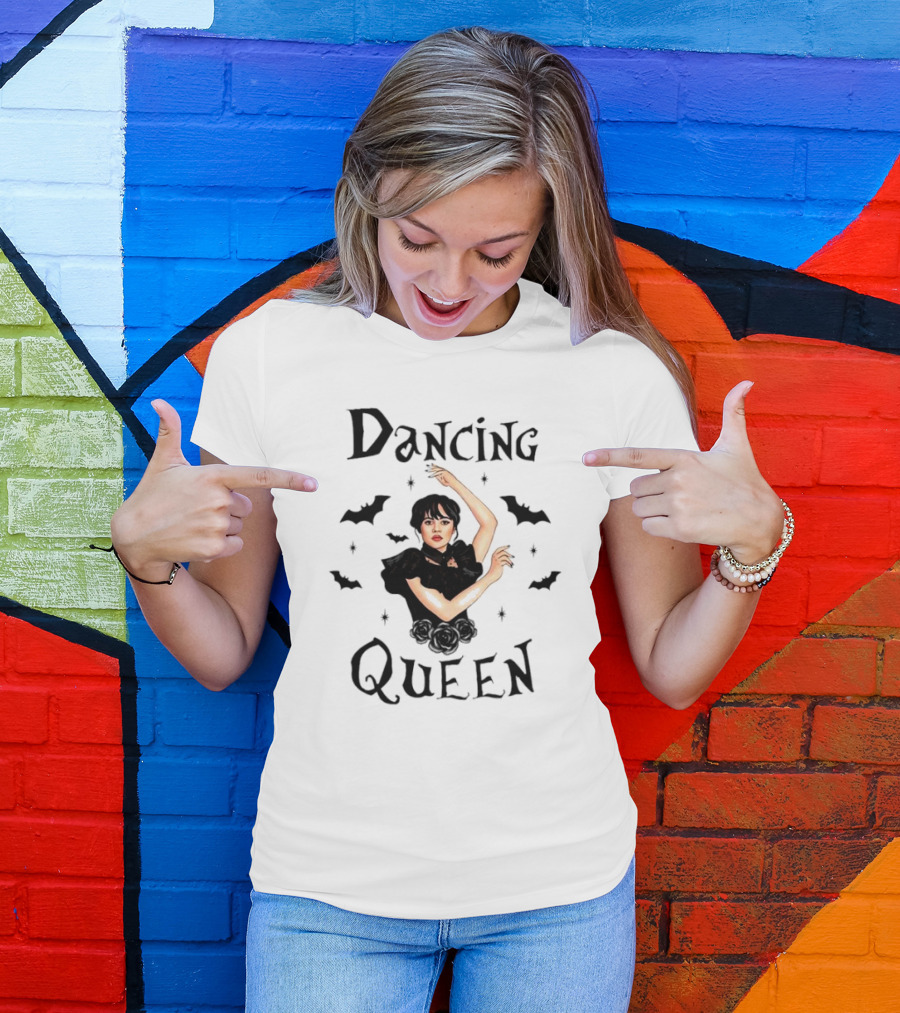 Dancing Queen Wednesday Addams Bats Roses T-Shirt