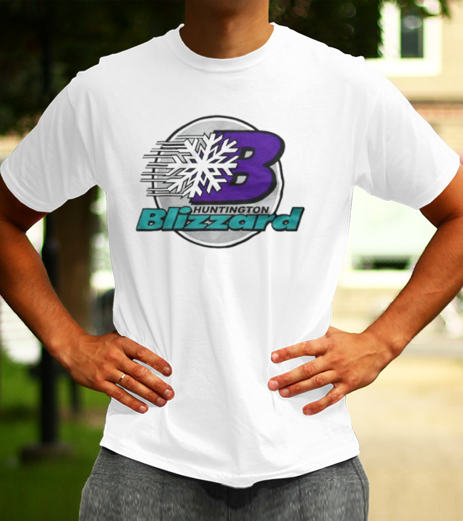 Huntington Blizzard Snowflake Logo Bold Letter B T-Shirt