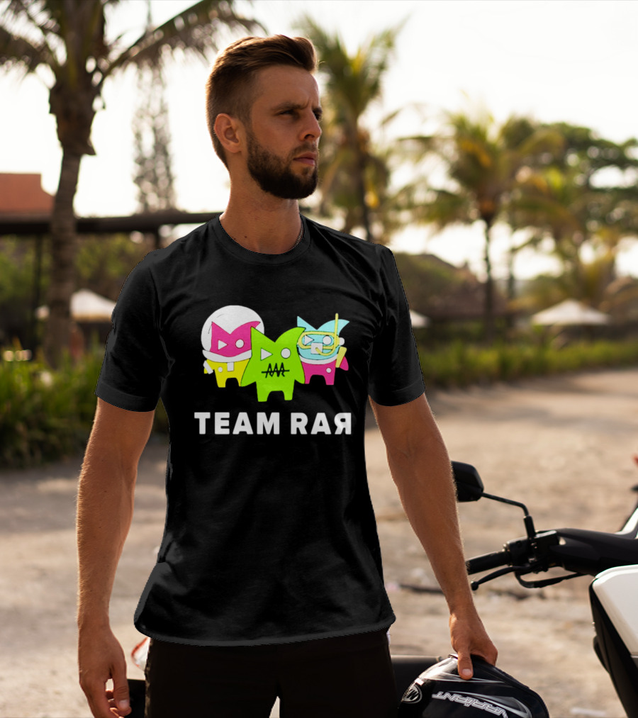 Team RAR Colorful Cartoon Graffiti Characters T-Shirt