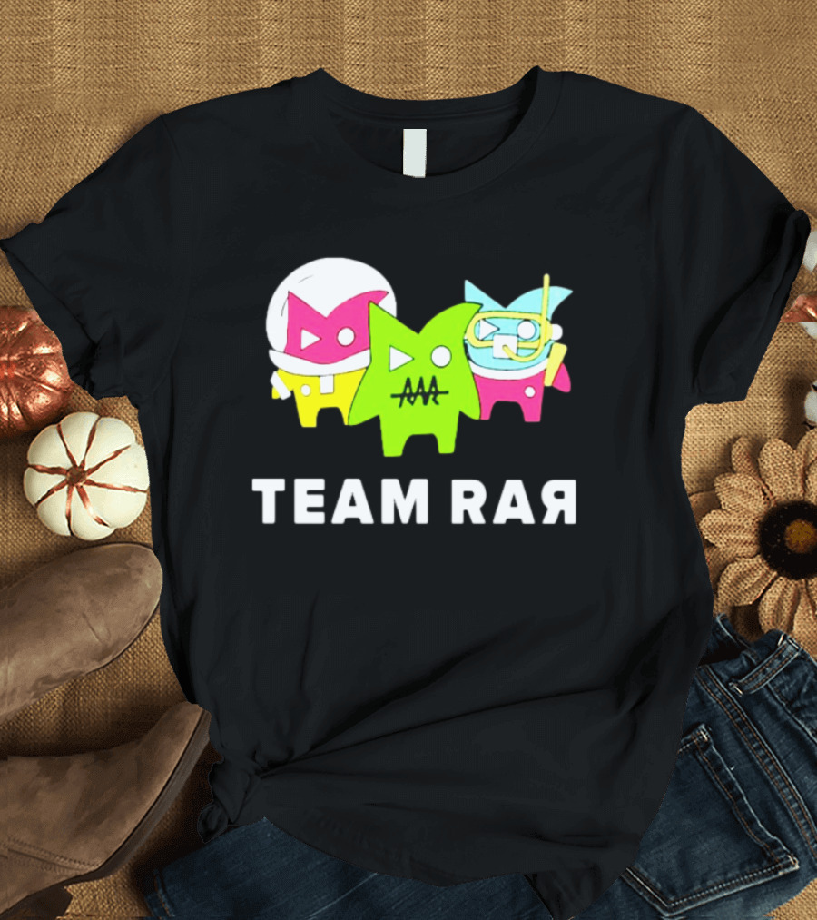 Team RAR Colorful Cartoon Graffiti Characters T-Shirt