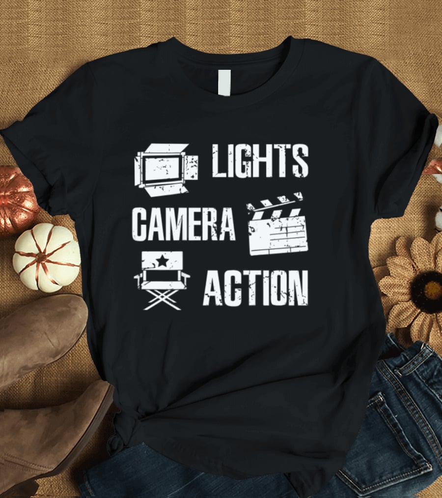 Lights Camera Action Movie Director Filmmaker Film Director T-Shirt