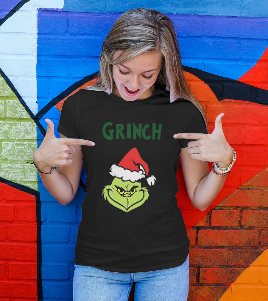 The Grinch Santa Hat Christmas T-Shirt