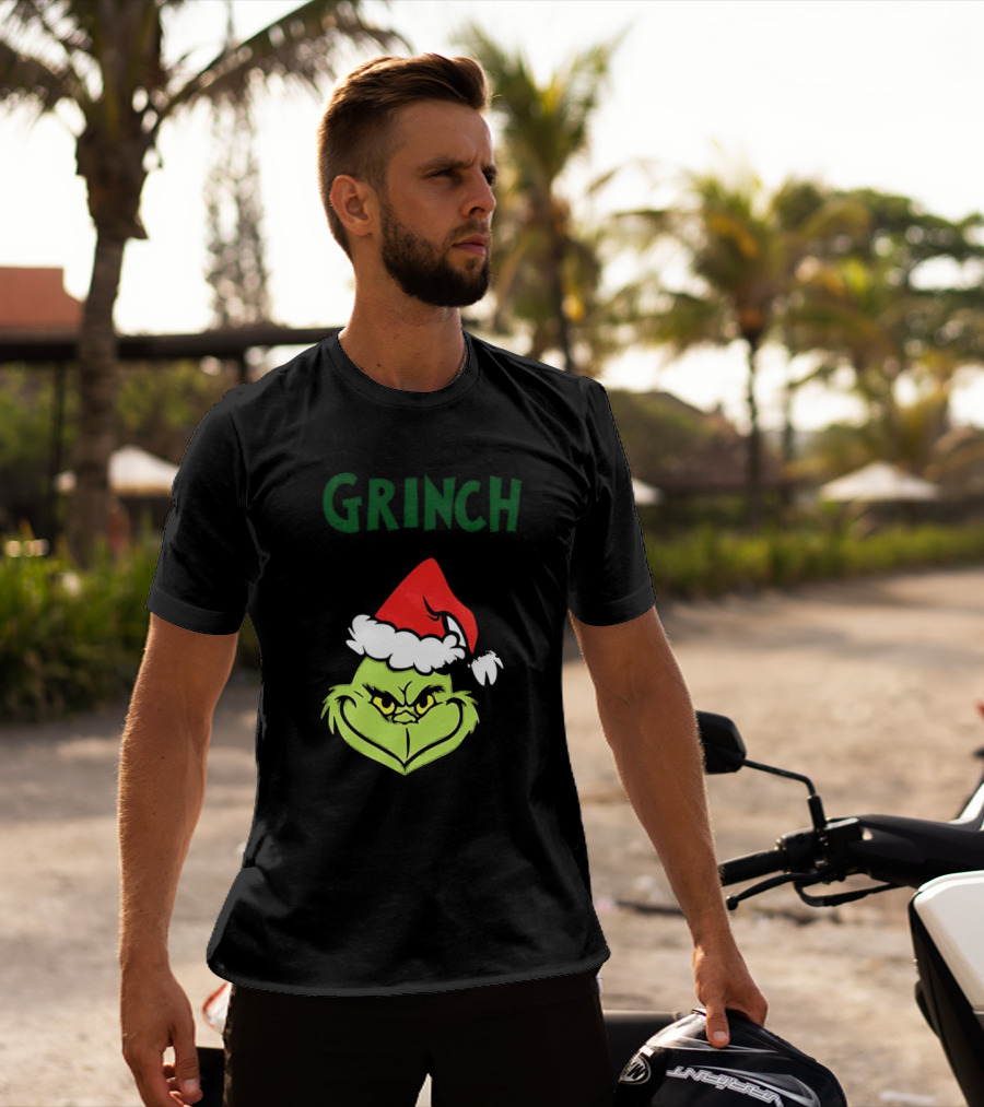 The Grinch Santa Hat Christmas T-Shirt