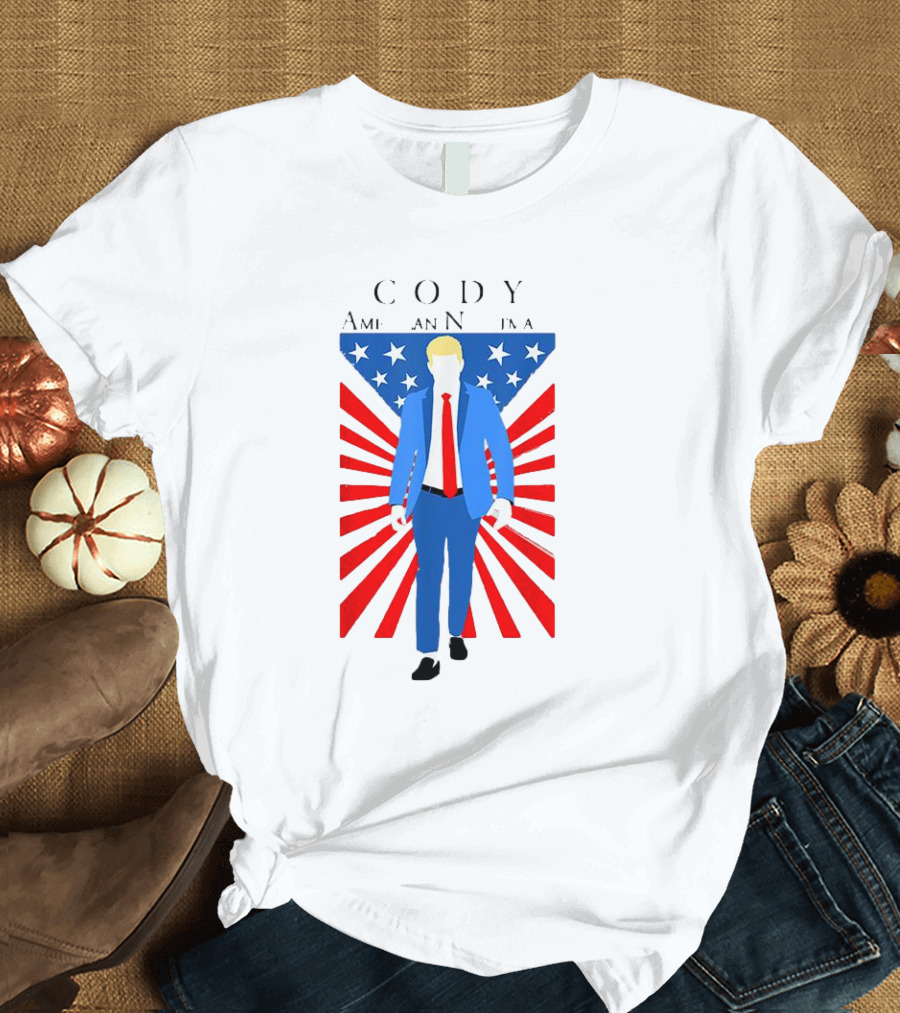 Cody AEW American Nightmare Patriotic Stars And Stripes Suit T-Shirt
