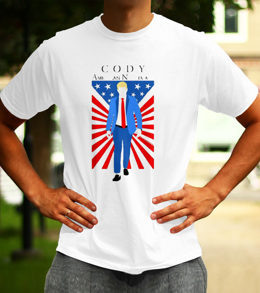 Cody AEW American Nightmare Patriotic Stars And Stripes Suit T-Shirt