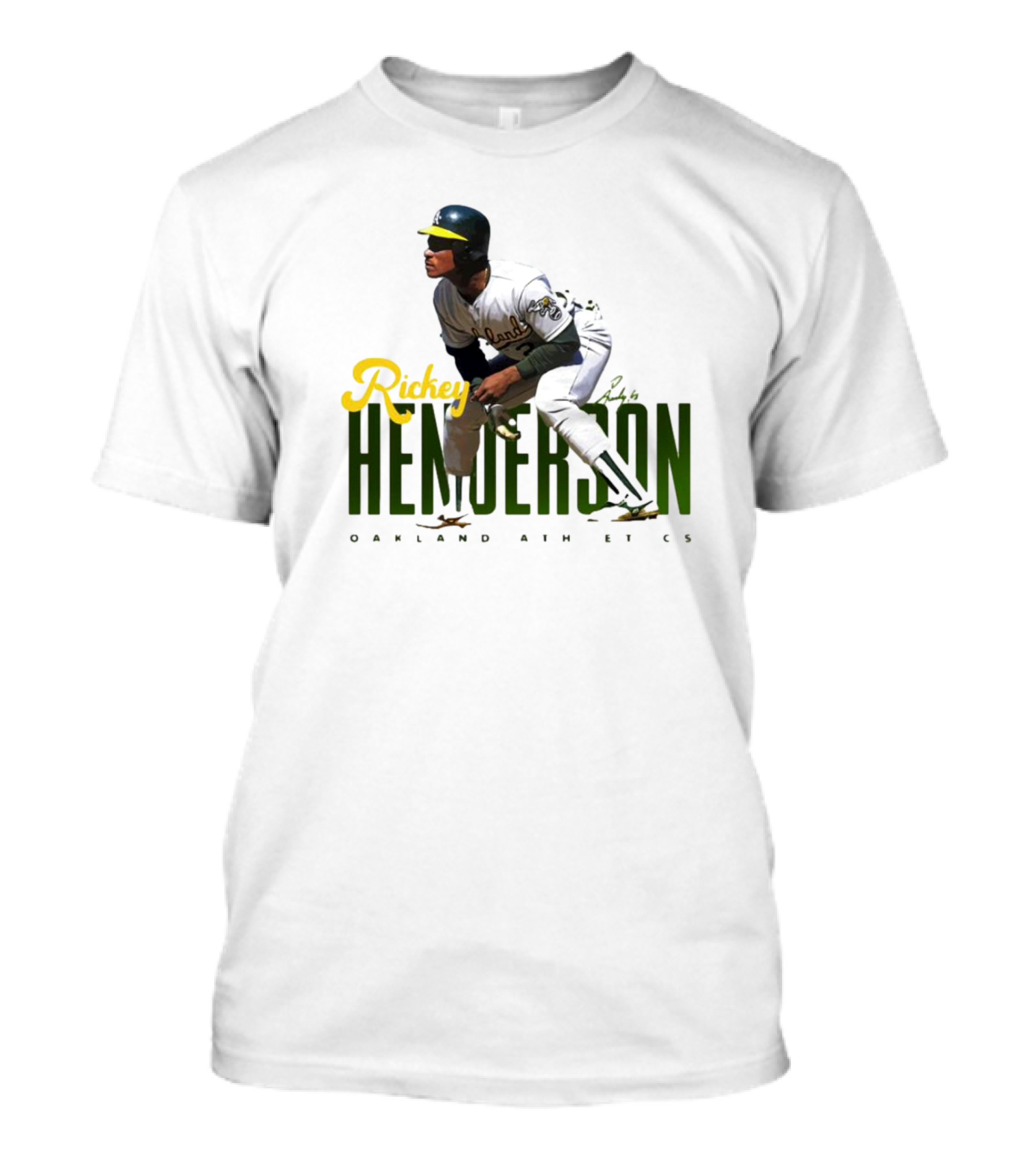 Rickey Henderson Oakland Athletics Vintage Signature T-Shirt