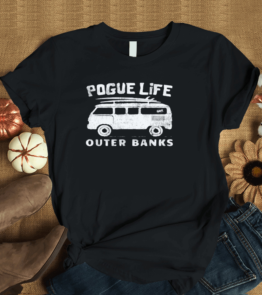 Pogue Life OBX Surf Van Outer Banks Fun Beach T-Shirt