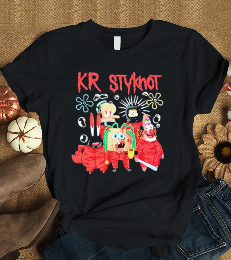 KRSTYKnot Slipknot Spongebob Crossover Characters SpongeBob SquarePants T-Shirt