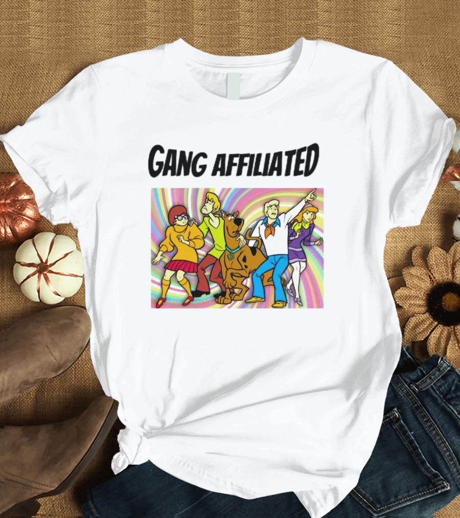 Gang Affiliated Scooby Doo Group Psychedelic Background T-Shirt