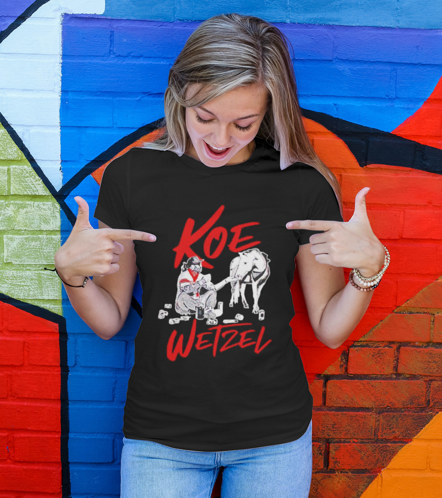 Koe Wetzel Feeding Horse Surrounded By Cans T-Shirt