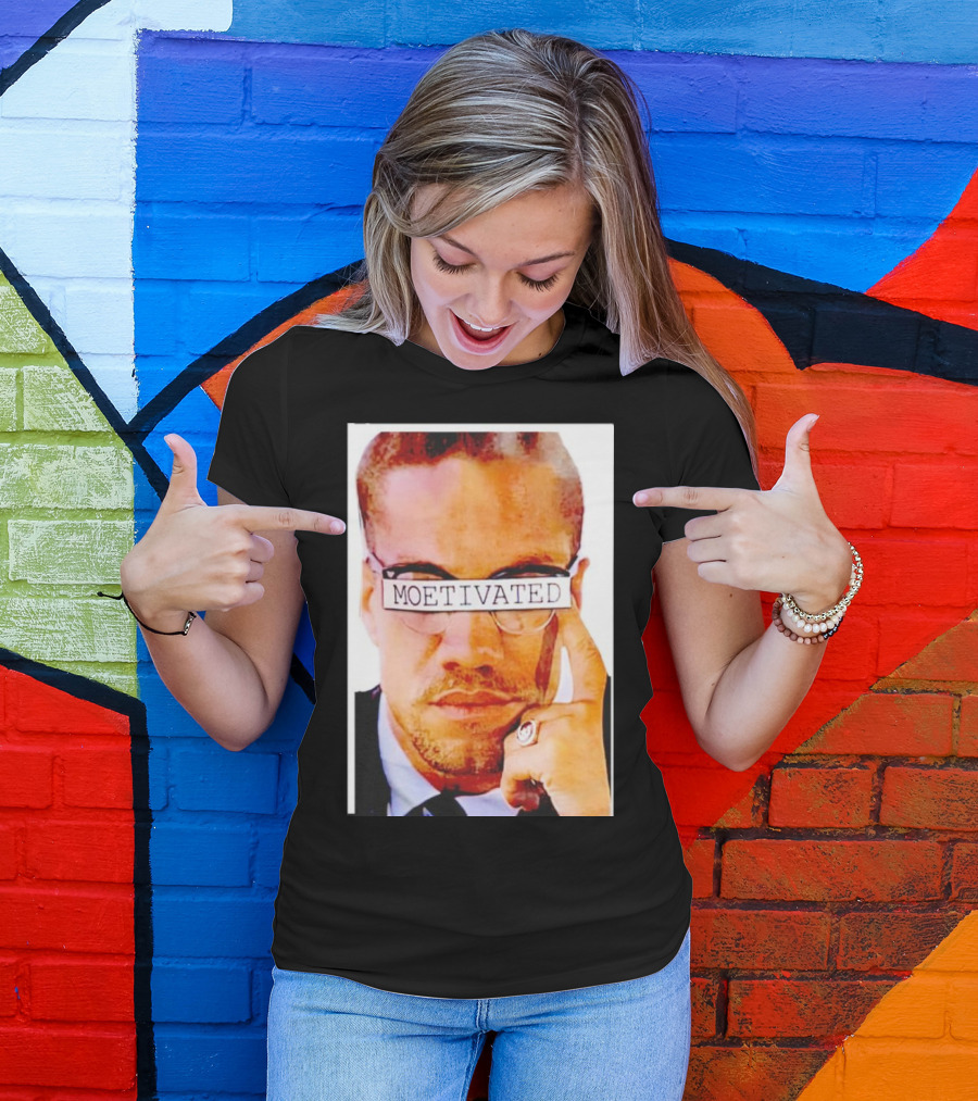 Malcolm X Moetivated Glasses Motif T-Shirt