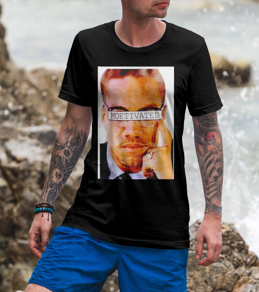 Malcolm X Moetivated Glasses Motif T-Shirt