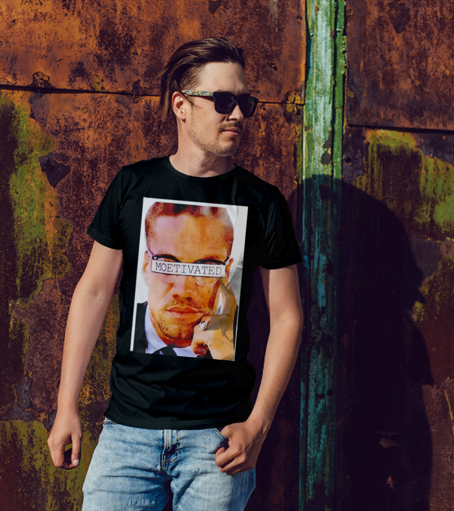 Malcolm X Moetivated Glasses Motif T-Shirt