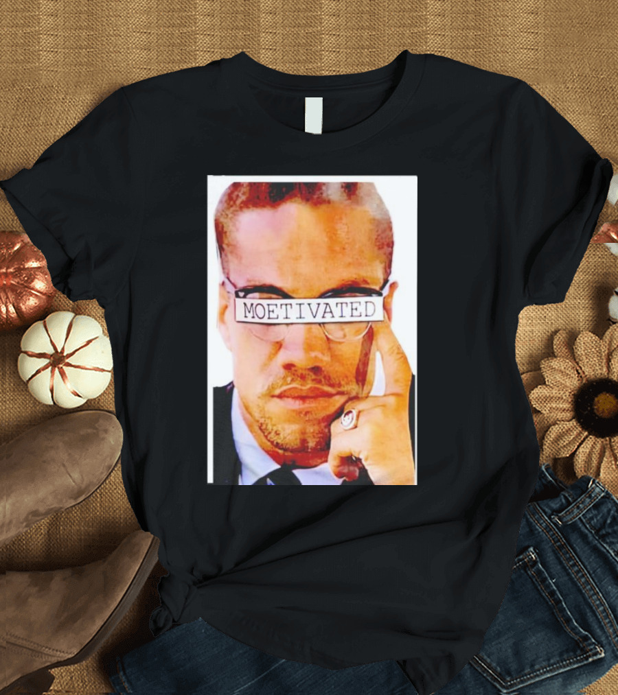 Malcolm X Moetivated Glasses Motif T-Shirt