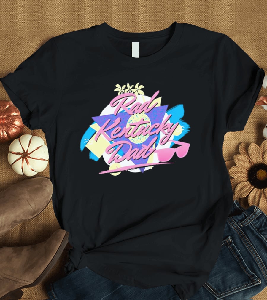 Rad Kentucky Dad 90’s Retro Palm Trees And Sunglasses Vibe T-Shirt