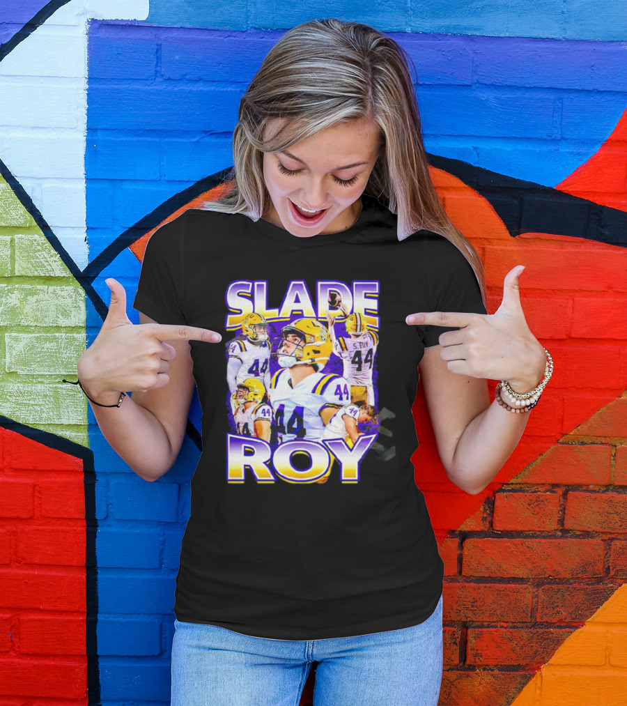 Slade Roy Number 44 LSU Tigers Football Promotion T-Shirt