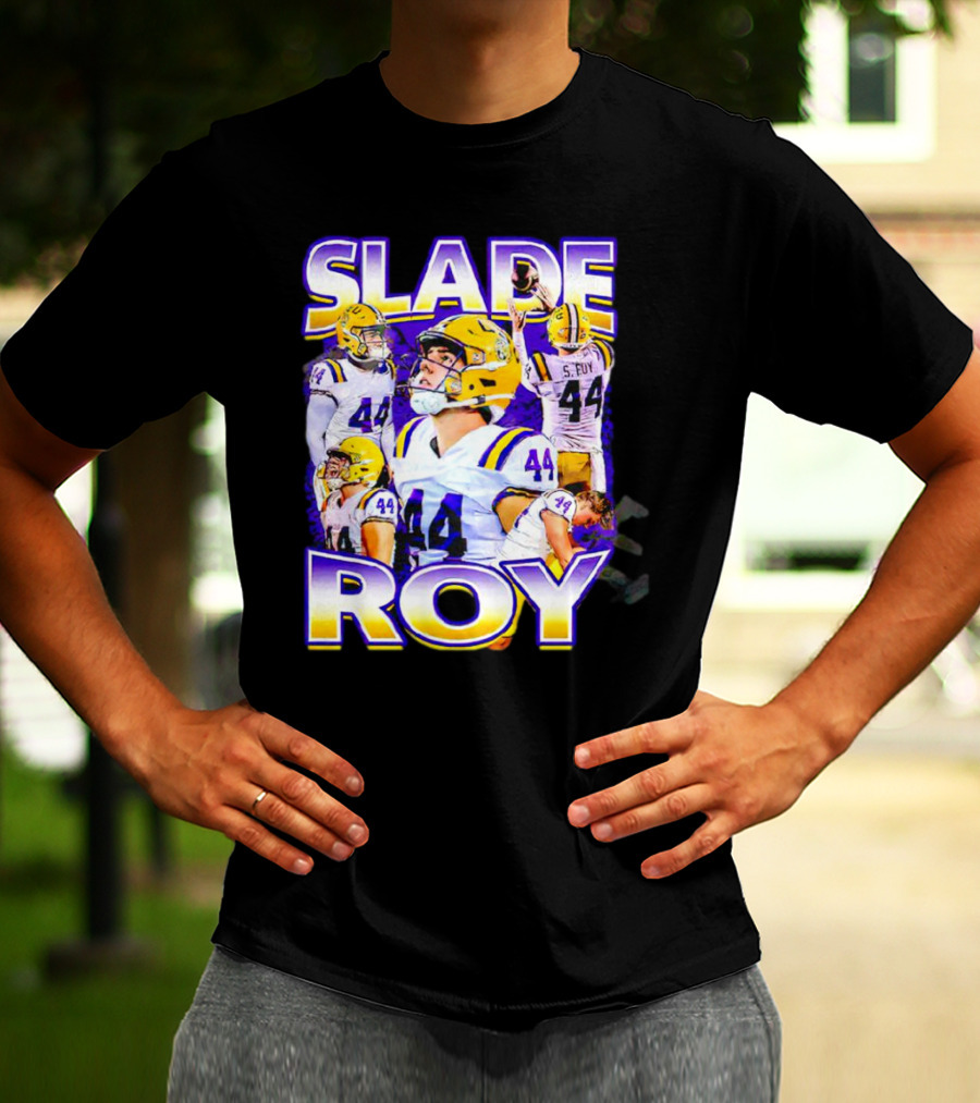 Slade Roy Number 44 LSU Tigers Football Promotion T-Shirt