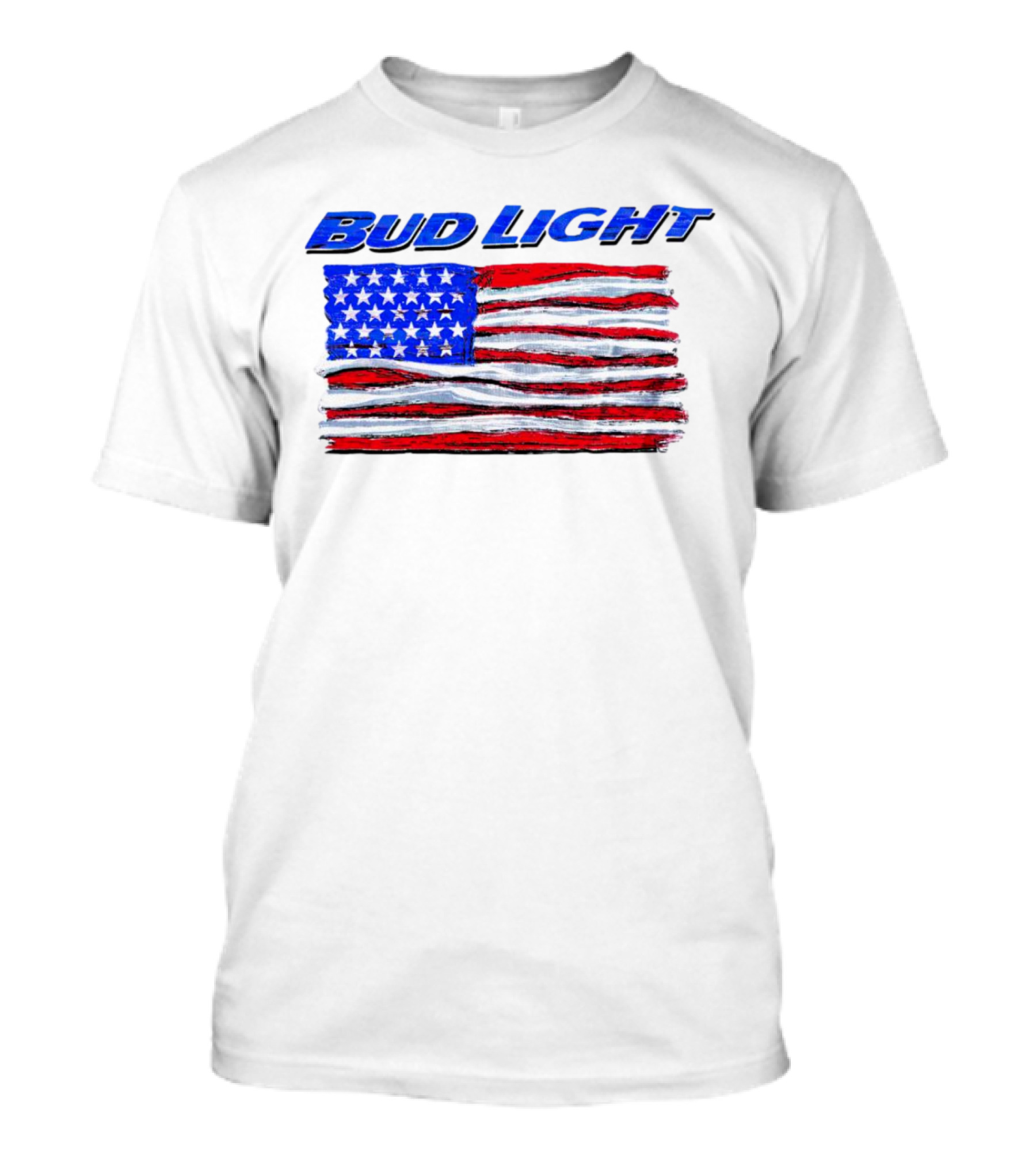 Bud Light American Flag Stars And Stripes Patriotic T-Shirt