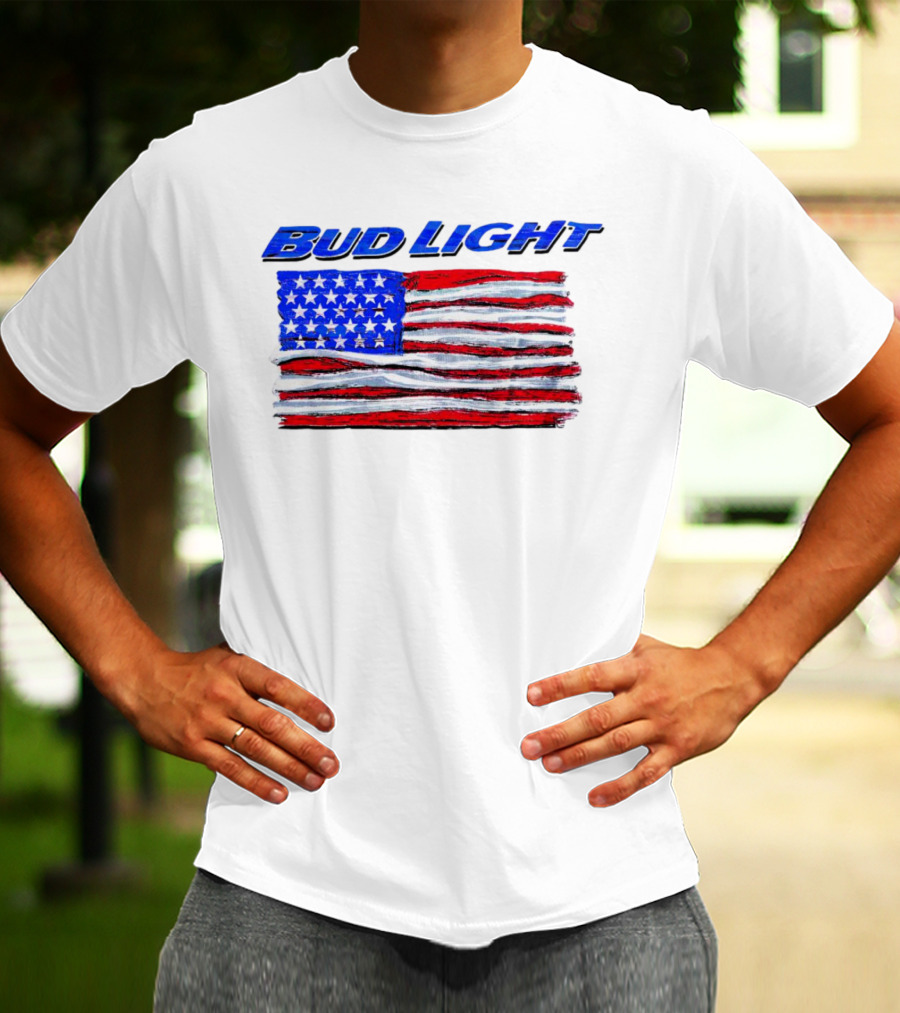 Bud Light American Flag Stars And Stripes Patriotic T-Shirt