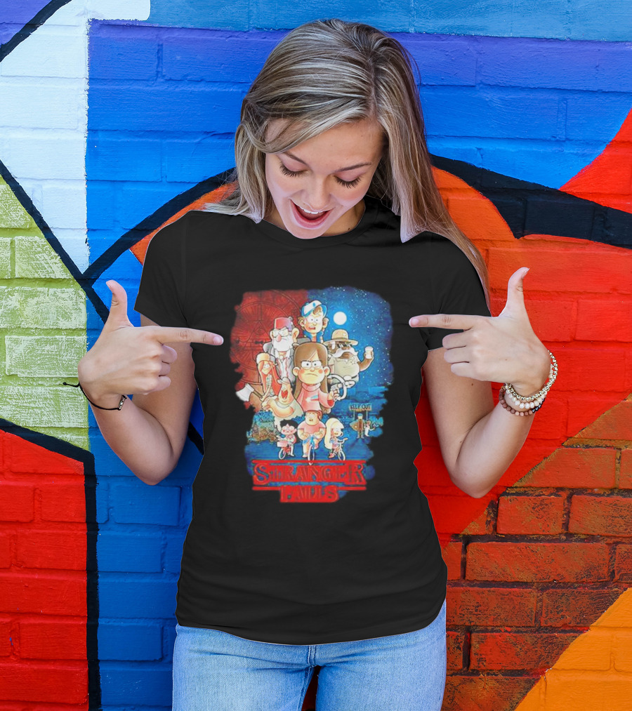 Stranger Falls Gravity Falls Parody Nighttime Adventure Scene T-Shirt