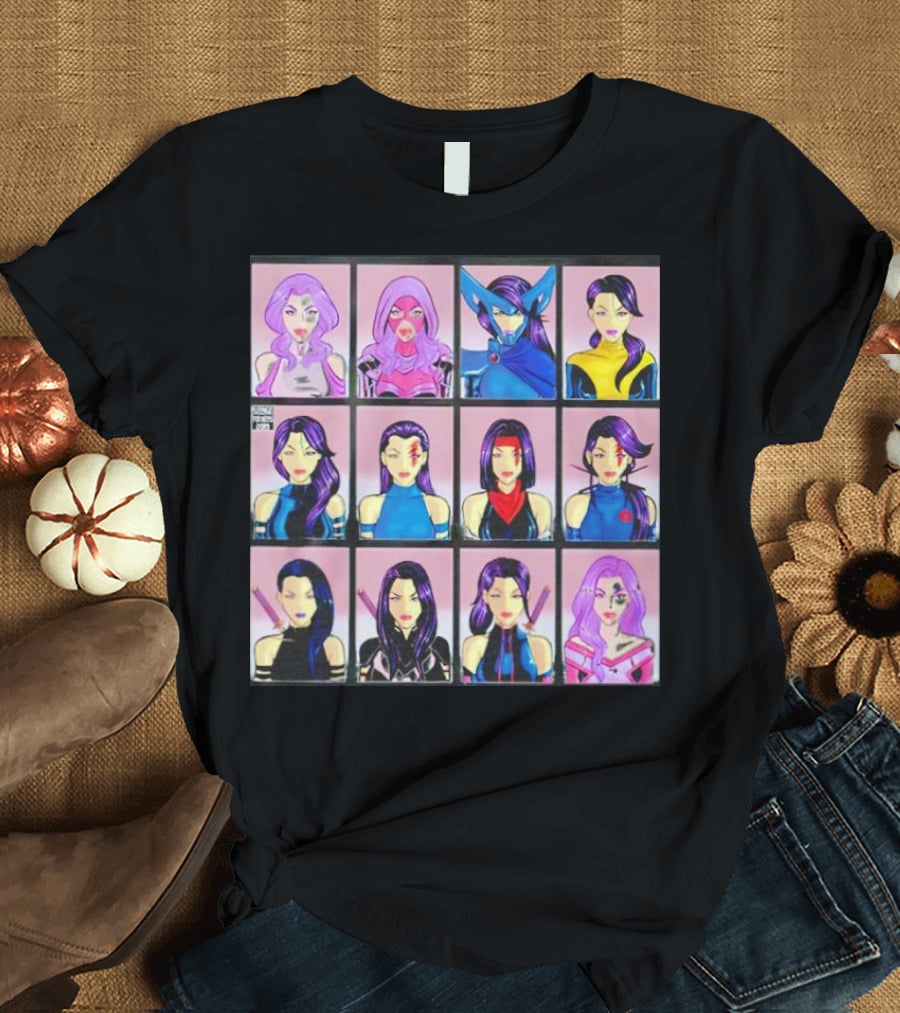 Psylocke Evolution Twelve Iconic Looks T-Shirt
