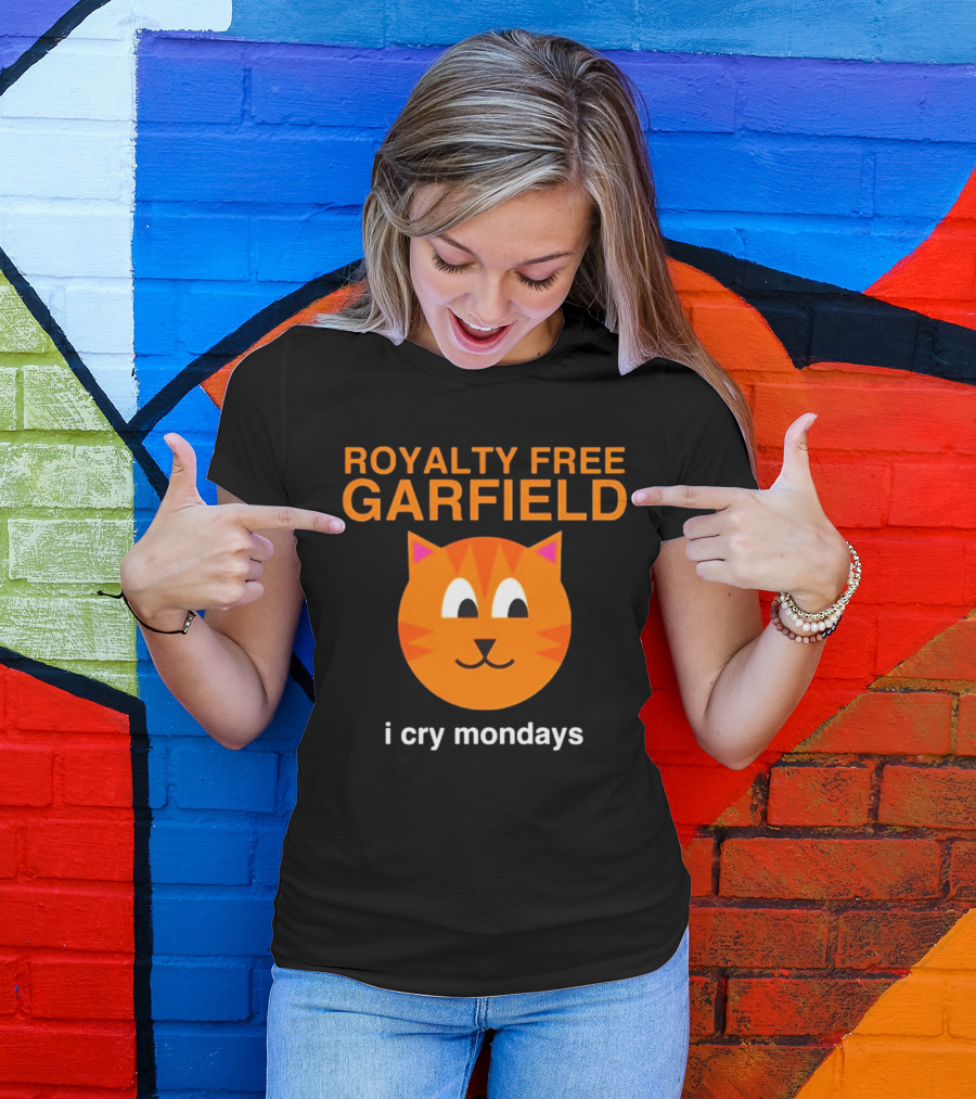 Royalty Free Garfield I Cry Mondays Iconic Meme T-Shirt