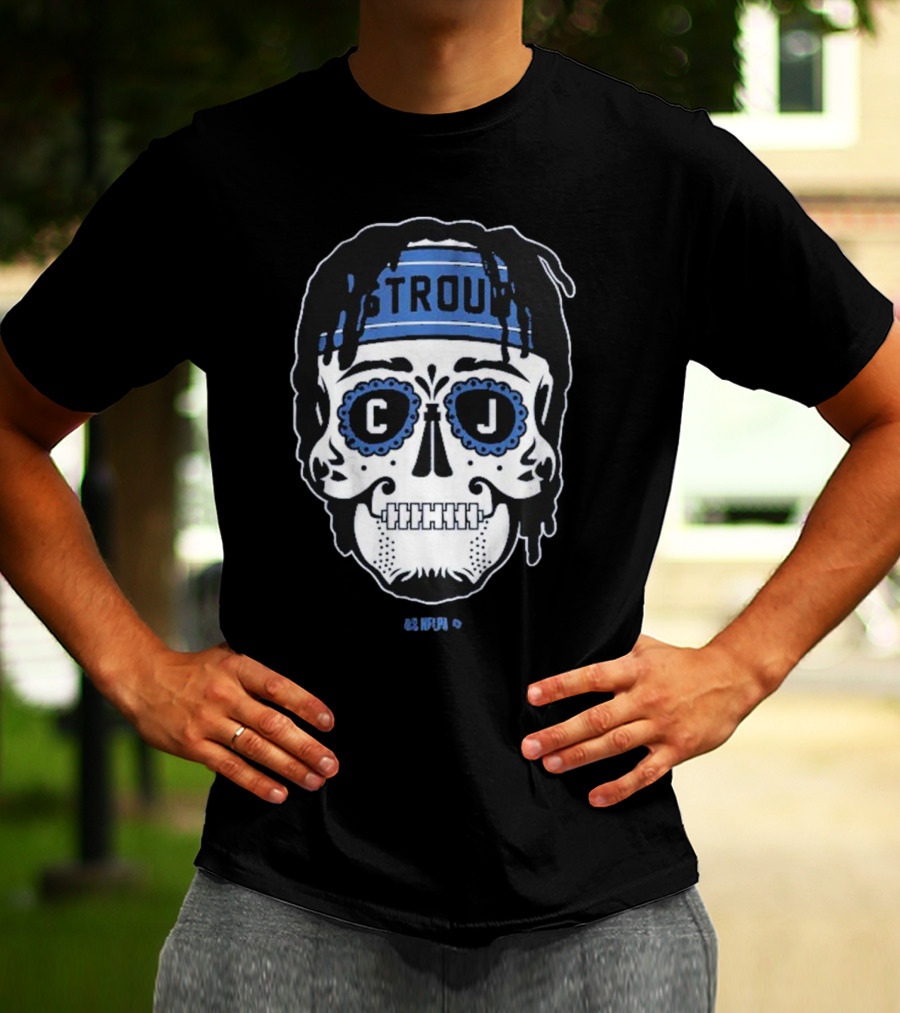 C.J. Stroud Sugar Skull Blue Bandana T-Shirt