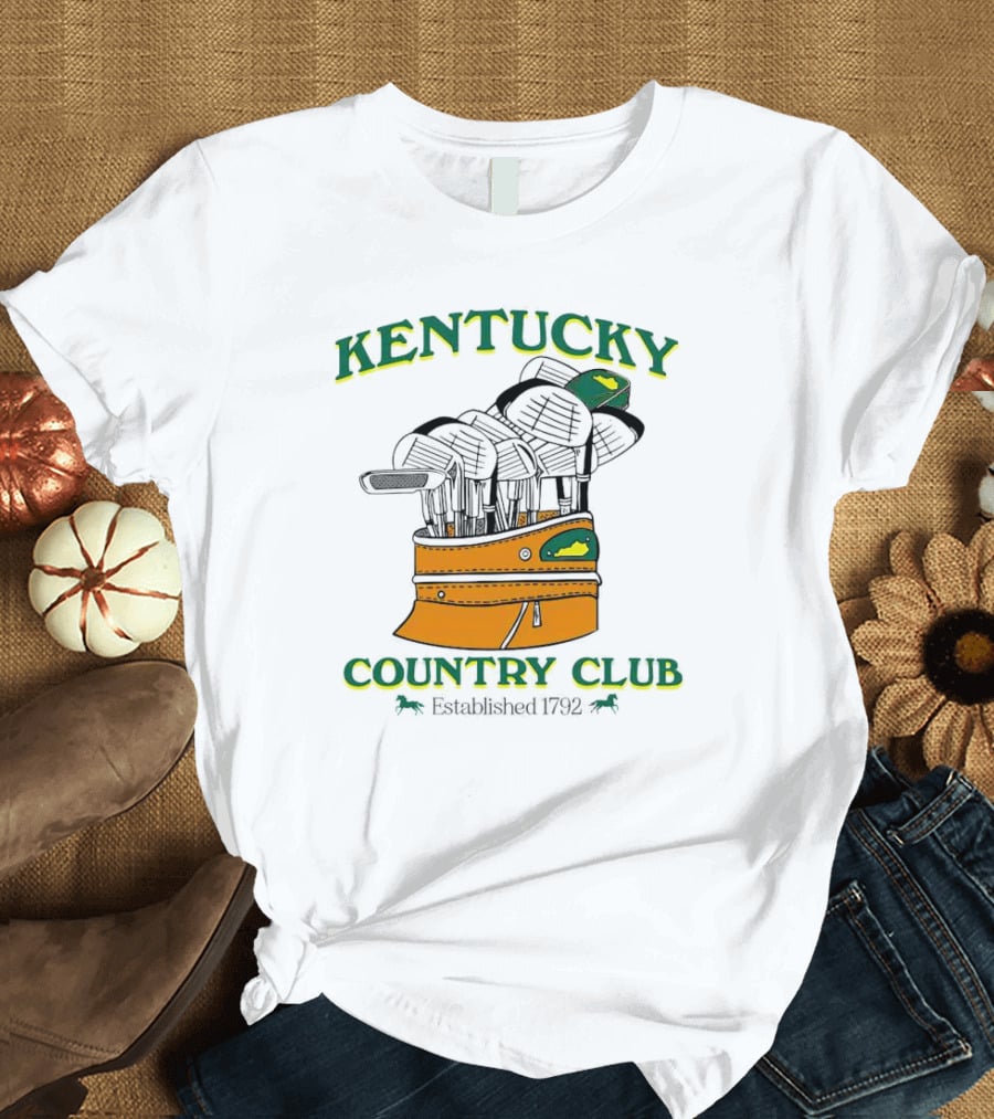 Kentucky Country Club Established 1792 Golf Bag And Clubs T-Shirt