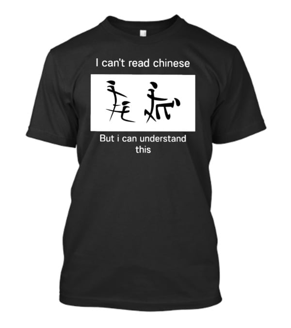 I Can't Read Chinese But I Can Understand This Humorous Pictorial Characters T-Shirt