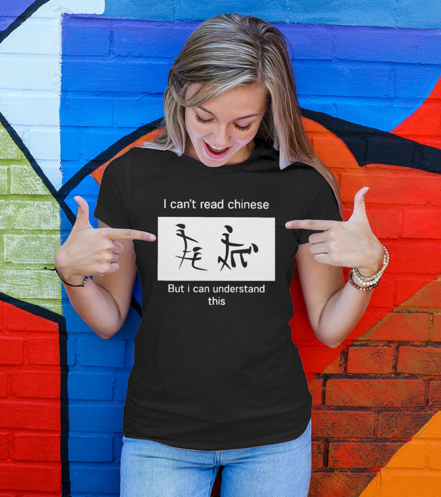 I Can't Read Chinese But I Can Understand This Humorous Pictorial Characters T-Shirt