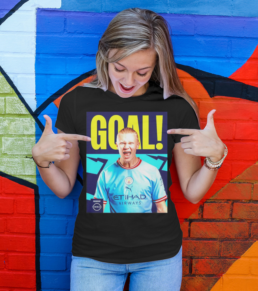 GOAL Erling Haaland Manchester City Etihad Airways Presented By Nissan T-Shirt