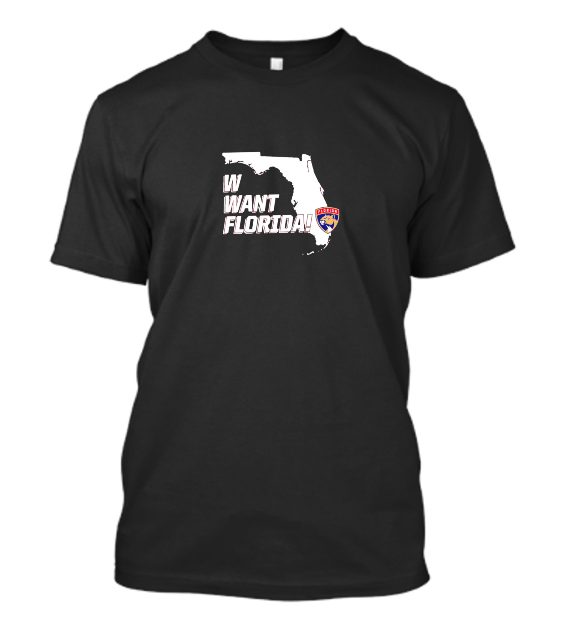 Florida Panthers W Want Florida Map T-Shirt