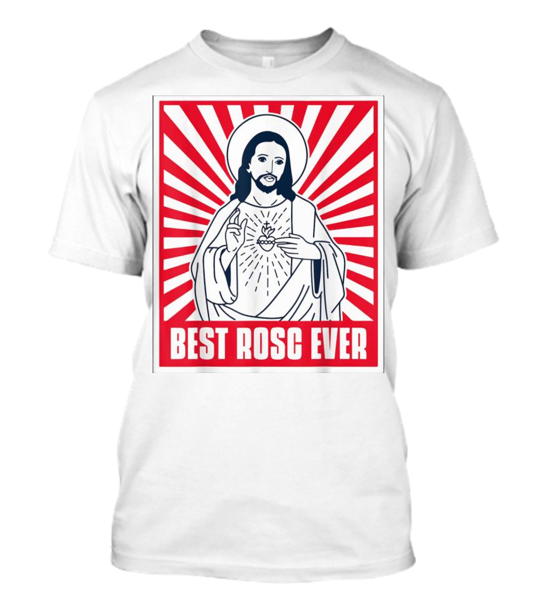 Jesus Best Rosc Ever Iconic Sacred Heart Red Sunburst T-Shirt